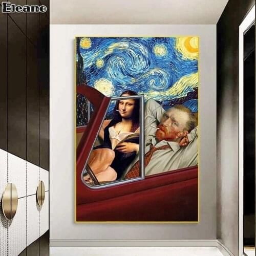 Van Gogh Abstract Art Painting Canvas Print Mona Lisa Poster Driving Modern Art HD Living Room Wall Home Decoration Painting