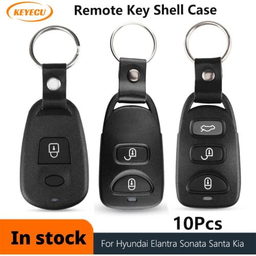 KEYECU 10PCS Replacement Remote Car Key Shell 2 /2+1 /3 /3+1/4 Button Case Fob for Hyundai Elantra Sonata Santa For Kia Carens