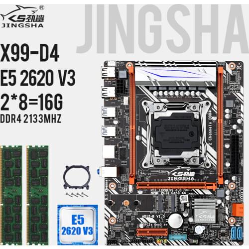 X99 D4 motherboard set with E5 2620V3 and 2pcs 8GB 2133MHZ ECC REG memory with Bracket support NVME M.2 WIFI SSD