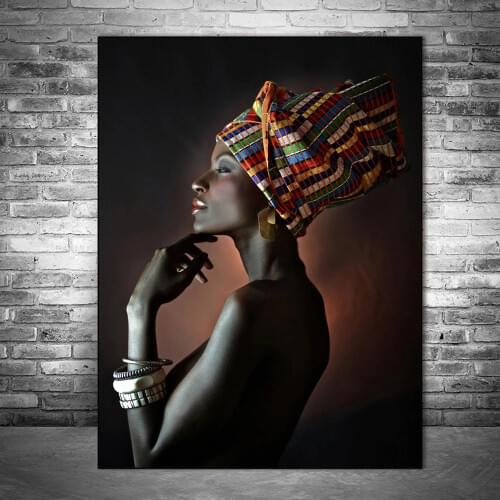 Beautiful Black Women Oil Paintings Print On Canvas Portrait Of African Wall Art Prints Posters And Prints Wall Pictures Cuadros