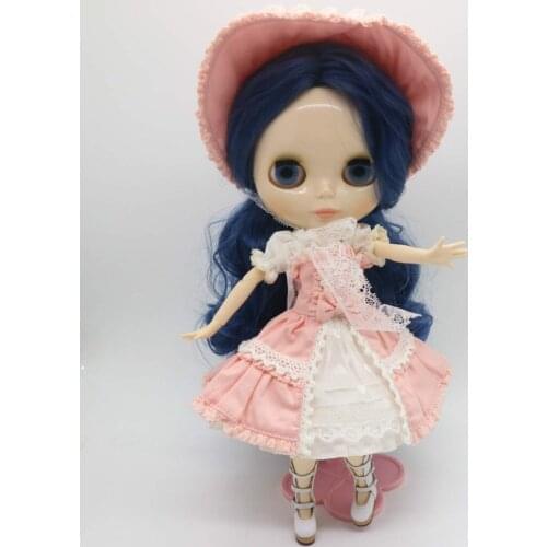 Joint body Nude Blyth Doll blue hair Factory doll Suitable For DIY 20180419