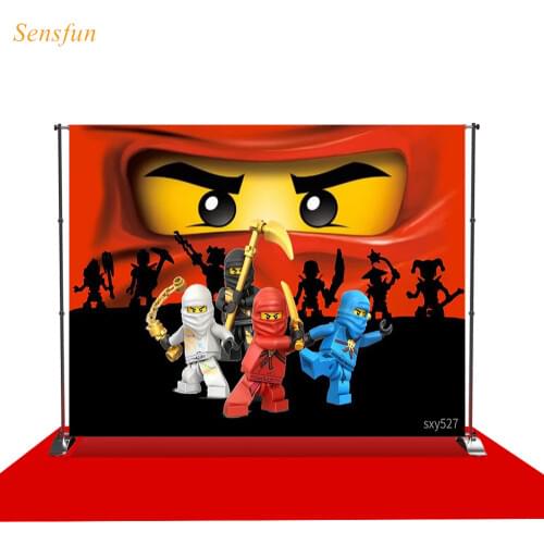 LEVOO photography theme background Ninja Cartoon Anime Building Blocks toy backdrop for photo studio photocall background