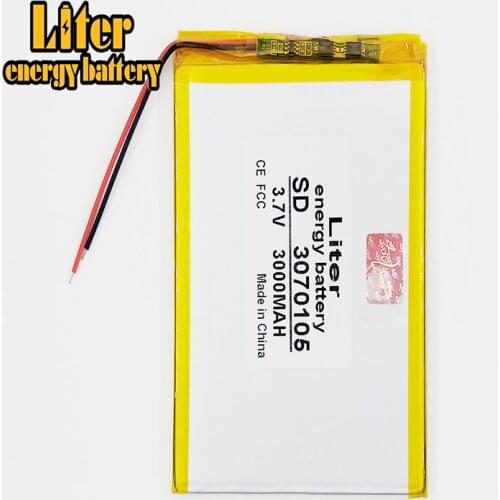 Li-po The tablet Polymer battery 3.7V 3000mAH 3070105 Polymer lithium ion / Li-ion battery for tablet pc battery