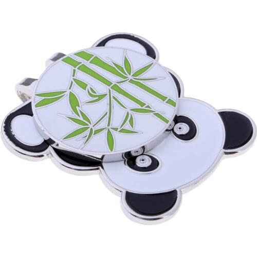 Golf Ball Marker Hat Clip Detachable Magnetic Cap Clips Panda Bamboo Pattern