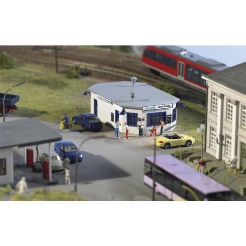 Miniature model 1:87 HO ratio 61835 fast food restaurant Urban building model Building model materials of train sand table