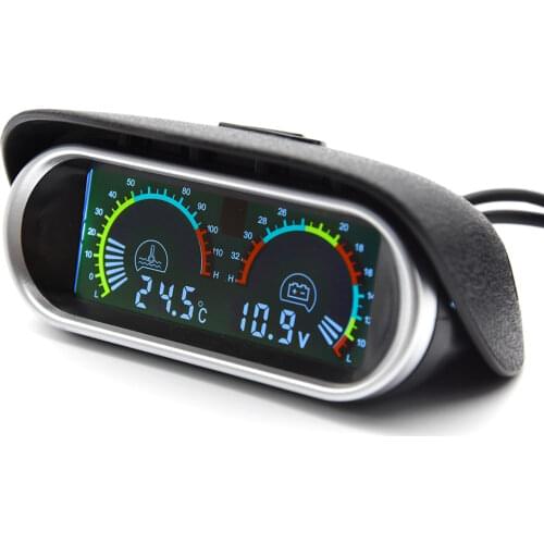 2 in 1 Motorcycle Instruments Thermometer Water Temperature Meter Gauge 10mm Sensor LCD display Backlight Accessories Voltmeter
