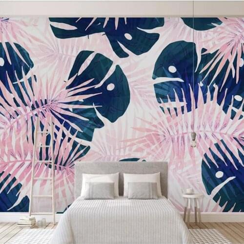 Milofi custom 3D wallpaper mural fresh style leaf texture Nordic background wall living room bedroom decoration painting wallpap