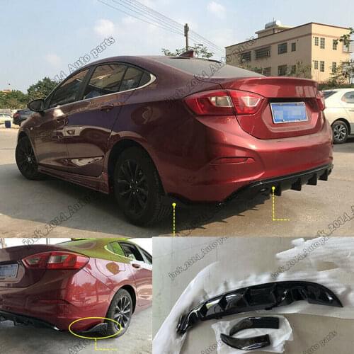 Unpainted ABS Rear Bumper Diffuser Lip Spoiler Fit for Chevrolet Cruze 2017-2018