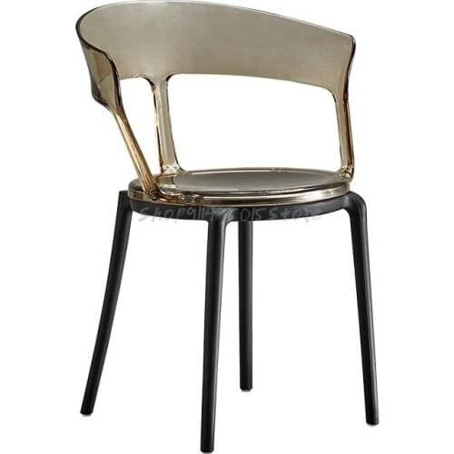 Nordic Dining Chair Transparent Home Modern Minimalist Thickened Cafe Chair Leisure Creative Backrest Negotiation Chair