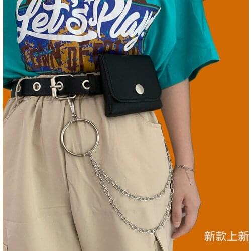 The 2020 newpunk chic concave modellingchain belt matchesthebag belt,the trend vogue,the versatile lady belt full holesmallbelt