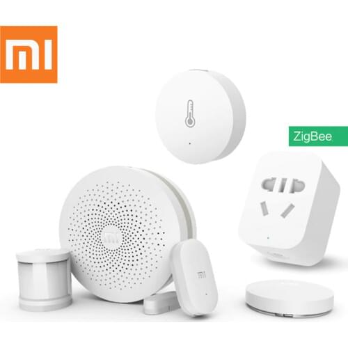 Original Xiaomi Smart Home Kit Gateway Version 2 Door Window Sensor Human Body Wireless Switch Humidity Zigbee Socket MI APP