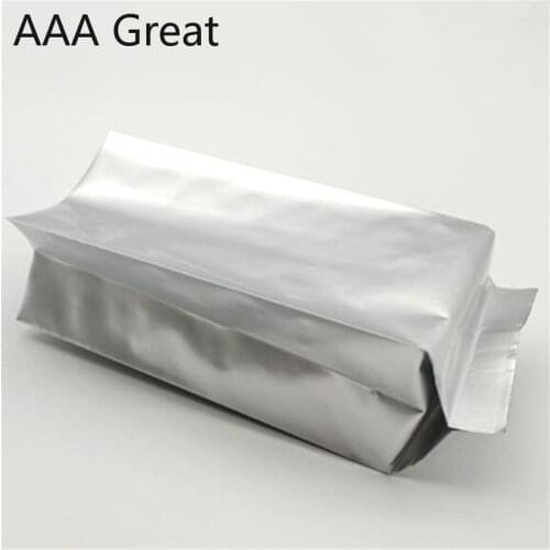 100Pcs/Lot Pure Aluminum Foil Bag Tea Powder Seal Bags Vacuum Heat Seal Bag Food Packaging Open Top Silver Mylar Storage Pouches