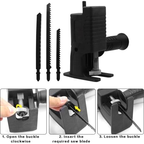 Electric Drill To Electric Saw Adapter Chainsaw Black Metal Durable Multifunctional Wood Cutter Woodworking Tools