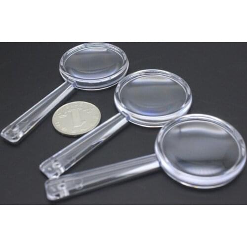 Plastic Handheld Magnifier 3X-5X Magnifier Mini Pocket Magnifying Glass for Read 94PD