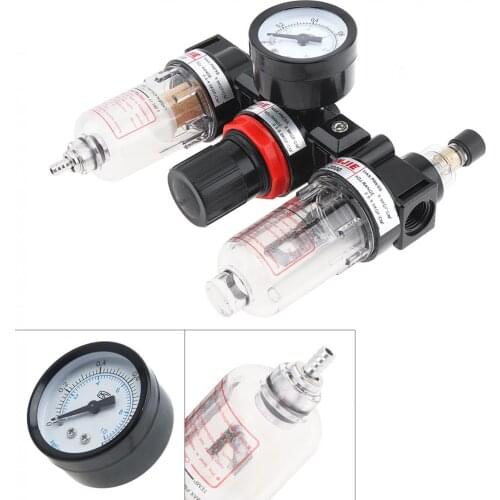 Pneumatic Parts Air Compressor 0-1.0mpa Adjustable Three Union Oil Water Separator Regulator PT1/4 mm Caliber with Gauge