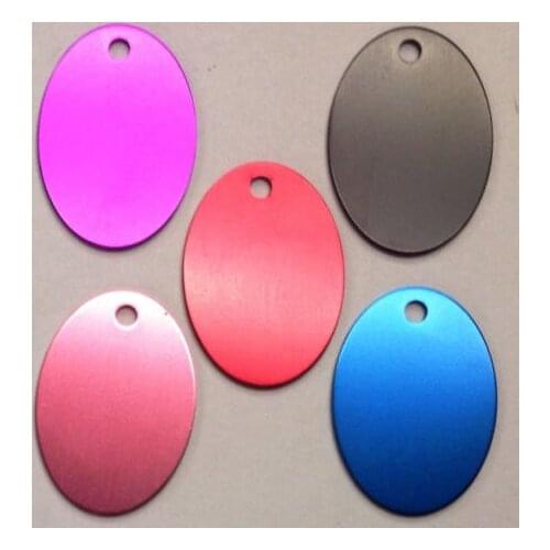 Custom OVAL Pet tags Anodized Aluminum Blank Bulk ID LASER low price aluminum tags hot sales dog accessories FH890328