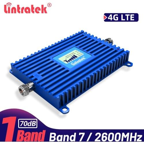 Lintratek 2600 4G LTE Signal Repeater 70dB 4G LTE Mhz Cellular Mobile Phone Booster LCD Band 7 telephone amplifier Internet AGC