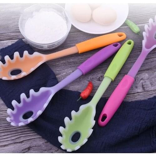 Practical Silicone Plastic Handle Spaghetti Pasta Noodle Spoon Scoop Colander Kitchen Cooking Gadget Tools