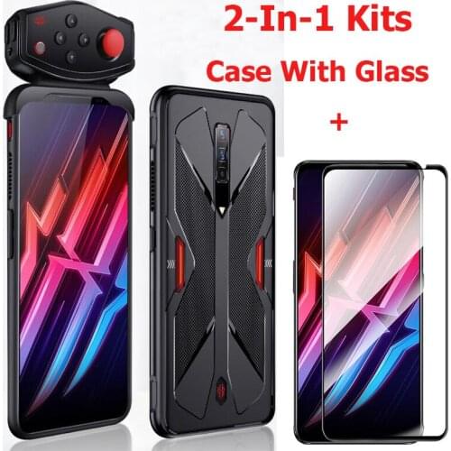 1Pcs Tempered Glass+1Pcs Shockproof Cases For Nubia Red Magic 6 Pro Case Soft TPU Heat Dissipation Cover Bumper Cover Funda