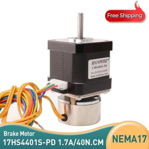 NEMA17 stepper motor 17HS4401S-PD with brake motor length 40mm 1.7A 40N.cm engraving machine with cutting brake motor