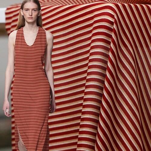 Red Raspberry 12momme Red White Stripe Printed Silk Crepe de chine 100%Silk Material Women Dress Shirt Cloth Tailor Freeshipping