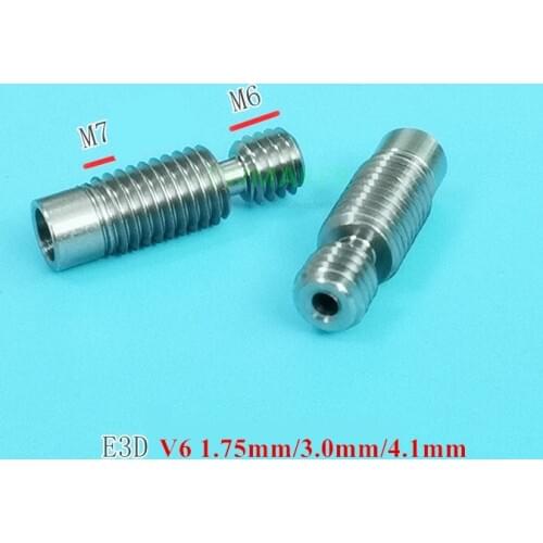 2pcs V6 Titanium Alloy Heat Break 1.75mm / 3.0mm hotend Throat super smooth TC4 thermal barrel Prusa I3 MK3 3D printer parts