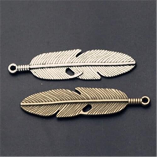 WKOUD 4pcs Bird Feathers Glamour Alloy Pendants For Necklace Earrings DIY Fashion Jewelry Findings A837