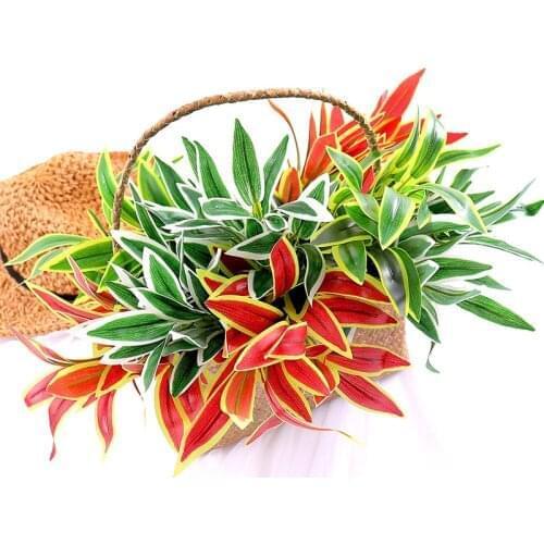 35cm Green Artificial Leaves bamboo Leaf Plants Wall backdrop wedding decoration Fake Plants For Home Shop Garden Party Decor