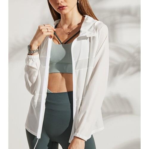 Quick-Drying Sunscreen Clothing Women Spring Summer Thin Ice Silk Breathable Long-Sleeve Anti-Ultraviolet Fitness Yoga Jacket