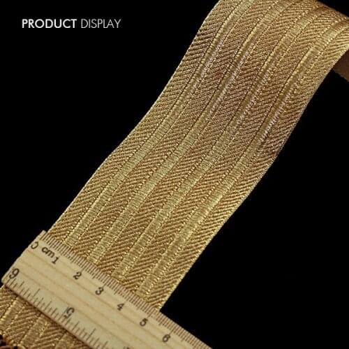 50mm Gold Elastic Ribbon Scrapbooking Lace Trim Webbing Tape Embellishment Applique Trimming Sewing Supplies Material 20yd/T974
