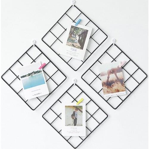 1PC Grid Photo Wall Photo Frame Wall Art Multifunction Iron Metal Wall Hanging Display Board Girl Heart Dormitory Decoration