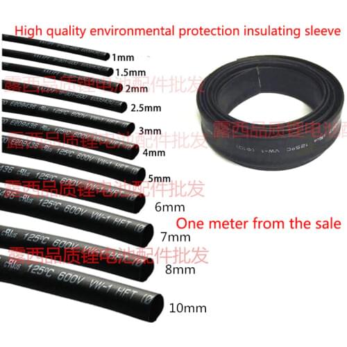 10m/lot The new black heat-shrinkable tube packaging insulated cable tube pipe casing can be used to cut the insulating tube