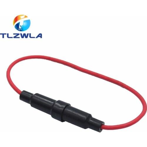 10pcs 6*30mm Glass fuse holder Screw Type 6x30mm with 22 AWG Wire Cable 250V Glass fuse tube fuse casing