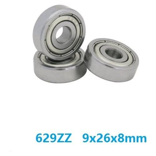 100pcs/lot 629ZZ 629-ZZ 629 ZZ 2Z 9*26*8mm Deep Groove Ball bearing 9x26x8mm shielded Miniature Ball Bearings 629Z