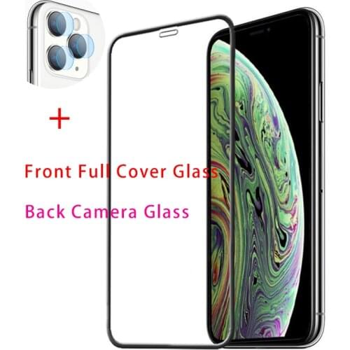 2in1 9D Cover Tempered Glass for iPhone 12 12 Mini Screen Protector Camera Len Film for iPhone 11 Pro X XS Max XR 7 8 Plus 6 6S