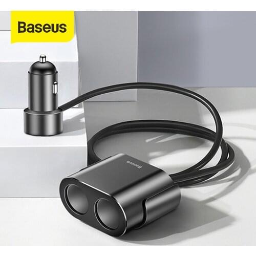 Baseus 2 in 1 USB Car Charger Cigarette Lighter Socket Splitter Fast Charging For iPhone 12 Samsung Xiaomi Dual USB Car charger