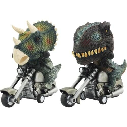 2 In 1 Dinosaur Car Toy Friction Power Inertia Motorcycle Model Toy Triceratops Tyrannosaurus Model Toy Car ChildrenS Toy Gift