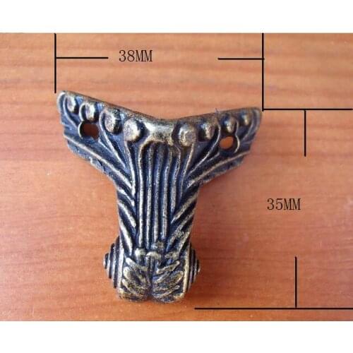 20pcs 38mm X35mm antique brass jewelry box Feet / Box Leg Case Feet/furniture foot alloy foot box corners decorative feet