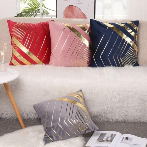 2021 New Nordic Style Bronzing Cushion Cover Flannel Pillow Case Black and White Home Decorative Pillows Cover for Sofa Car