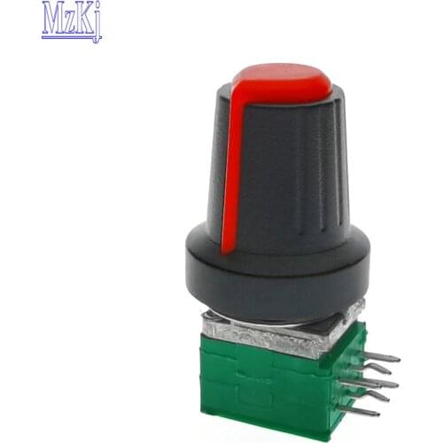 3PCS Hot New Taiwan A50K RD09-15MM + Plastic Knob High Precision Duplex Potentiomet 50KAX2 50K DIP6