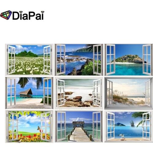 DIAPAI 5D DIY Diamond Painting 100% Full Square/Round Drill "Window view" 3D Embroidery Cross Stitch Home Decor