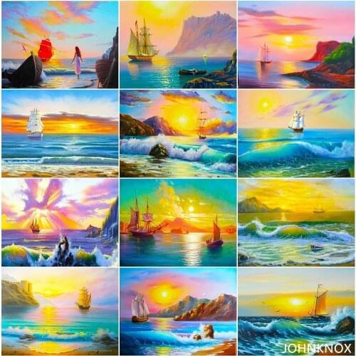 Diamond Painting Ship Scenery 5D Diy Diamond Embroidery Full Round& Square Drill Diamond Mosaic Cross Stitch Home Decor