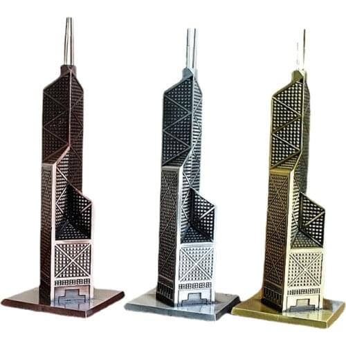 20CM High Retro Alloy BOC Tower Figurine Home Decoration Accessories Metal Crafts Building Model Spring Decoration