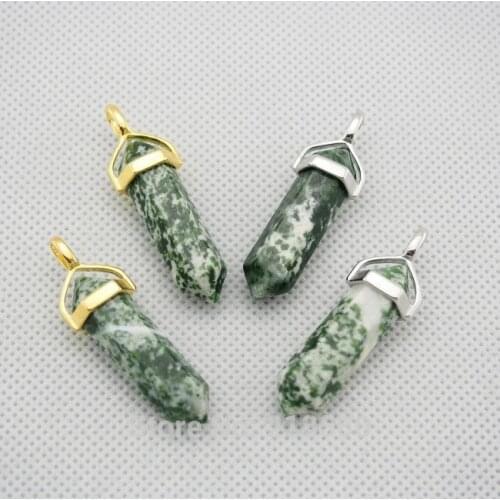 C01P01002 Transvaal Jades Stone Point Pendant with Silver or Gold Bail