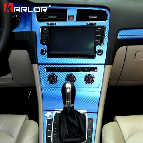 Interior Central Control Panel Carbon Fiber Protection Stickers And Decals Car styling For VW Volkswagen Golf 7 MK7 Accessories