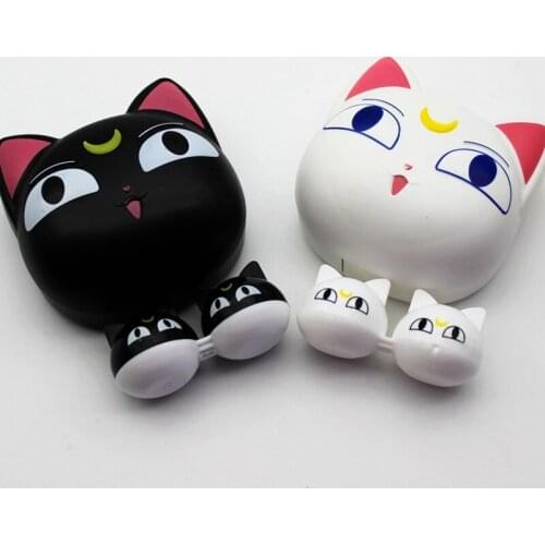 Cute Cat Contact Lens Case With Mirror Contact Lenses Box for Man and Women Portable Holder