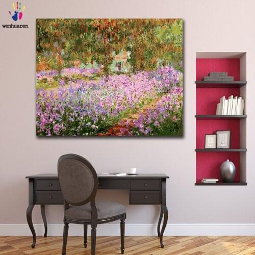 DIY colorings pictures by numbers with colors Monets garden is in full bloom picture drawing painting by numbers framed Home