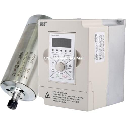 1.5kw water cooled spindle motor ER11 D80mm L188mm AC220V & 1.5kw 220v BEST VFD Inverter Variable Frequency Drive
