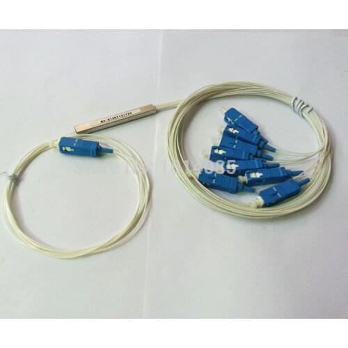 Hot Sale 5pieces/lot 0.9mm Steel Tube 1x8 Mini SC/UPC Fiber Optic PLC Splitter