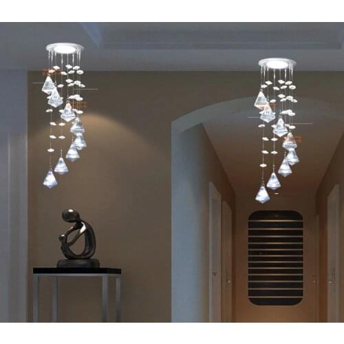 Crystal Chandeliers Lights Lighting Fixture Modern Lamps Chandelier for Ceiling Living room Aisle Stair Hallway lights Plafon